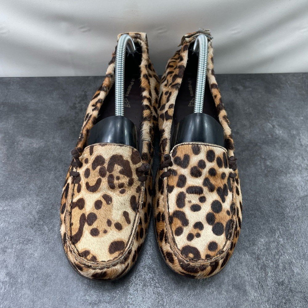 Hush Puppies Ceil Women’s Shoes Brown 11 M Cheetah Print Fur Ballet Flat Loafers - Picture 5 of 16